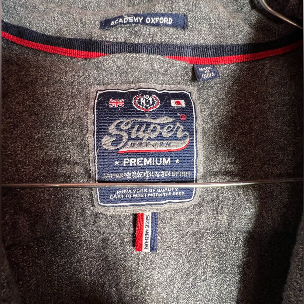 Superdry Grey Mens Flannel, size M fits S - Picture 2 of 4